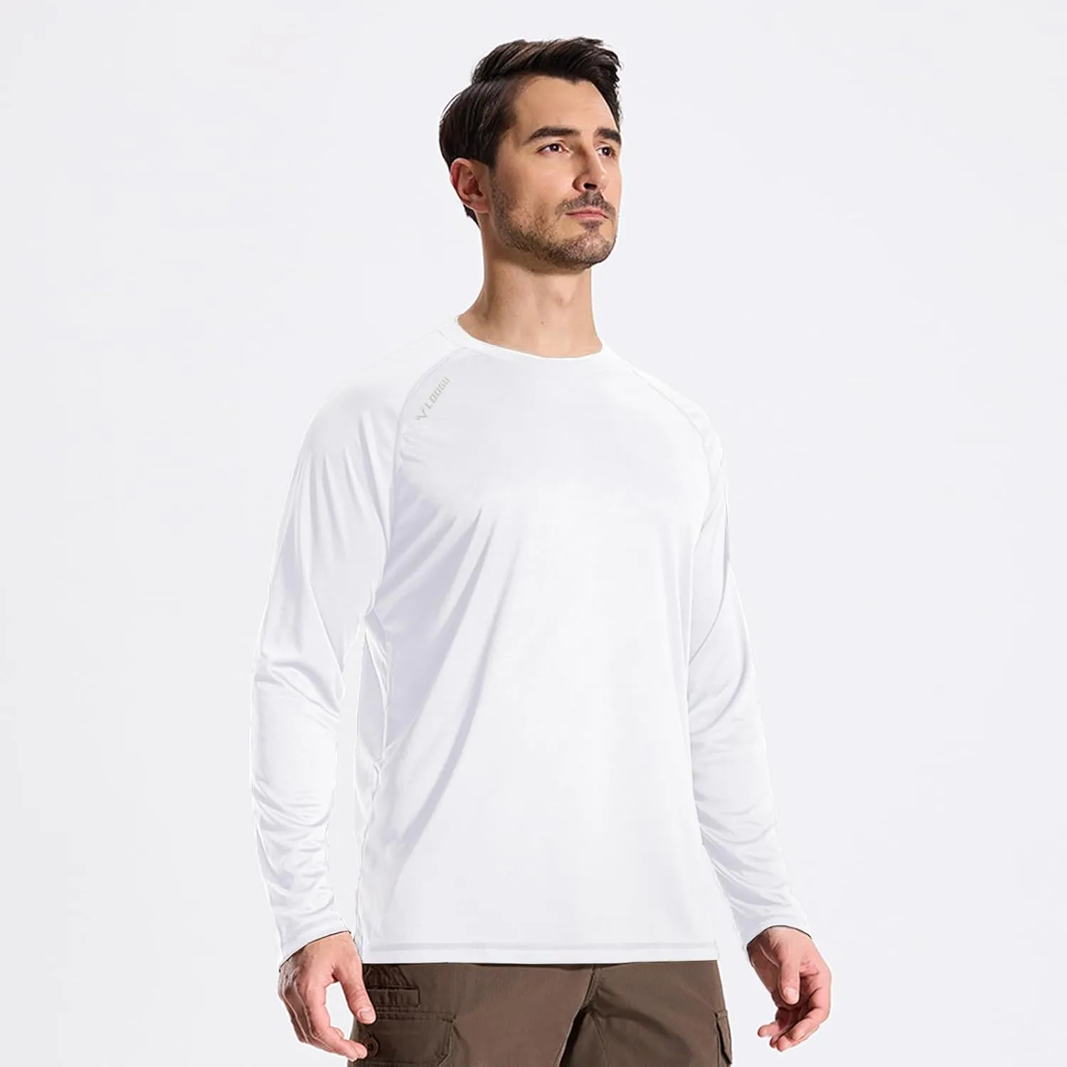 LOOGU Men's UPF 50  UV Sun Protection SPF Rash Guard Lightweight Long Sleeve Shirts Outdoor for Fishing Hiking Swimming