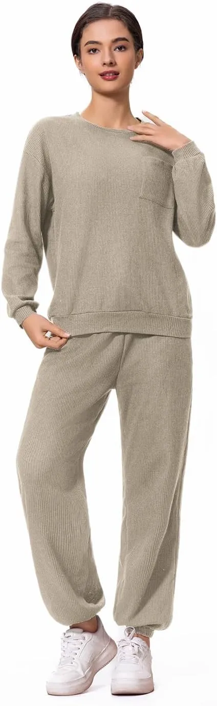 Lounge Sets For Women 2 Piece Outfit Sweatsuit Long Sleeve Sweatshirt Joggers Sweatpants Tracksuits