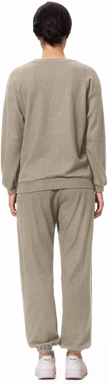 Lounge Sets For Women 2 Piece Outfit Sweatsuit Long Sleeve Sweatshirt Joggers Sweatpants Tracksuits