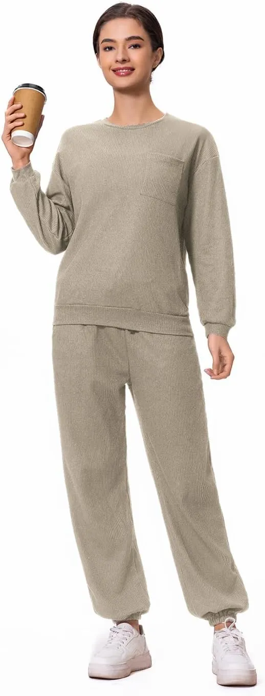 Lounge Sets For Women 2 Piece Outfit Sweatsuit Long Sleeve Sweatshirt Joggers Sweatpants Tracksuits