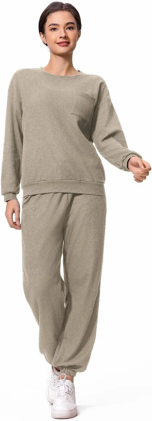 Lounge Sets For Women 2 Piece Outfit Sweatsuit Long Sleeve Sweatshirt Joggers Sweatpants Tracksuits