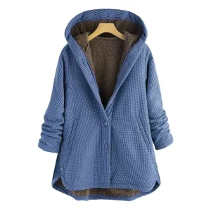 MAISIE - CLASSIC CHECKED FAUX FUR COAT