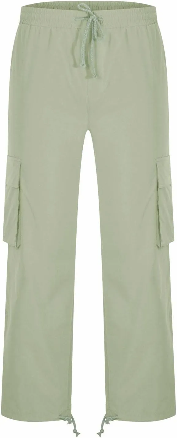 Men Cargo Sweatpants Loose Casual Work Pants Joggers Open Bottom Drawstring Cargos Athletic Cotton Straight Sweat Pant