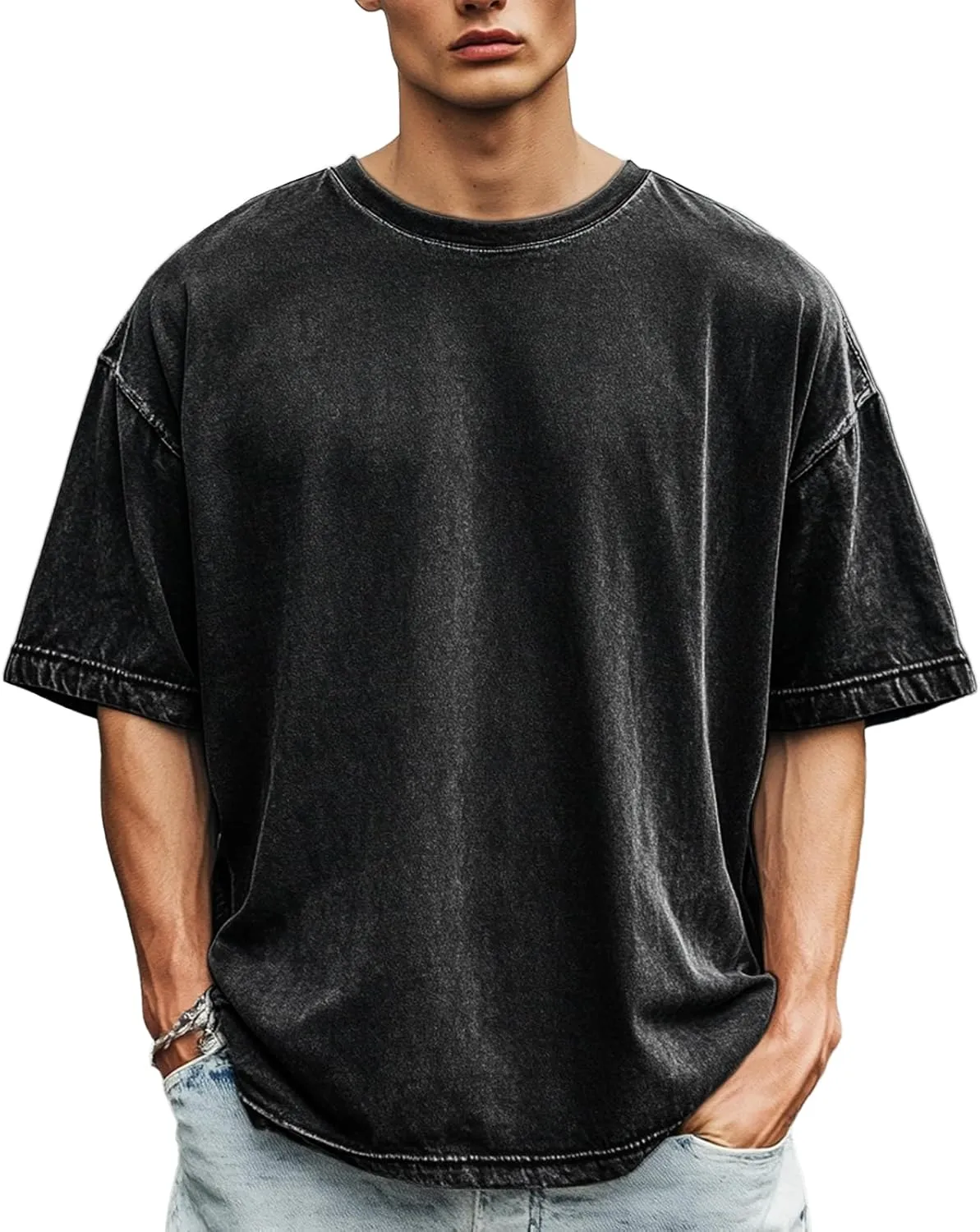 Men Casual Shirts Quick Dry Graphic Big and Tall Plus Size Short Sleeve Round Neck 100 Percent Cotton Undershirt