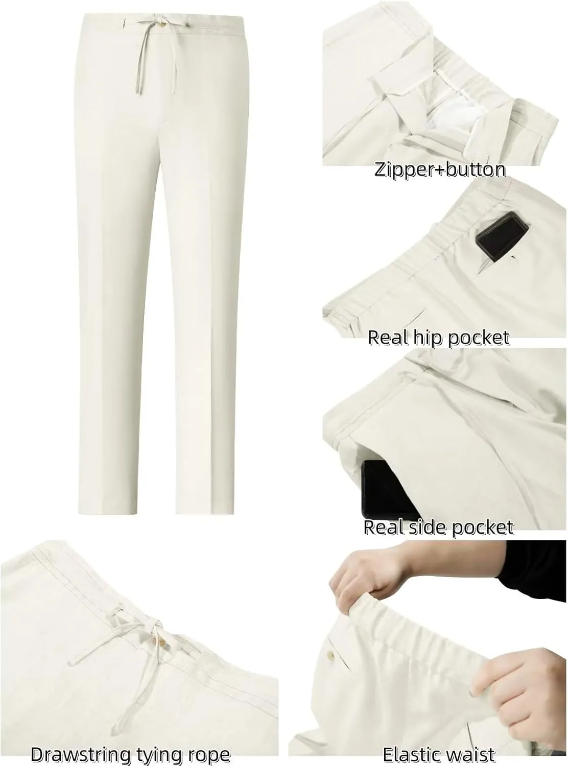 Men Linen Suits 2 Piece Summer Beach Suit Casual Holiday Outfits Lightweight Groomsmen Blazer Pants Set Wedding Prom Tuxedos