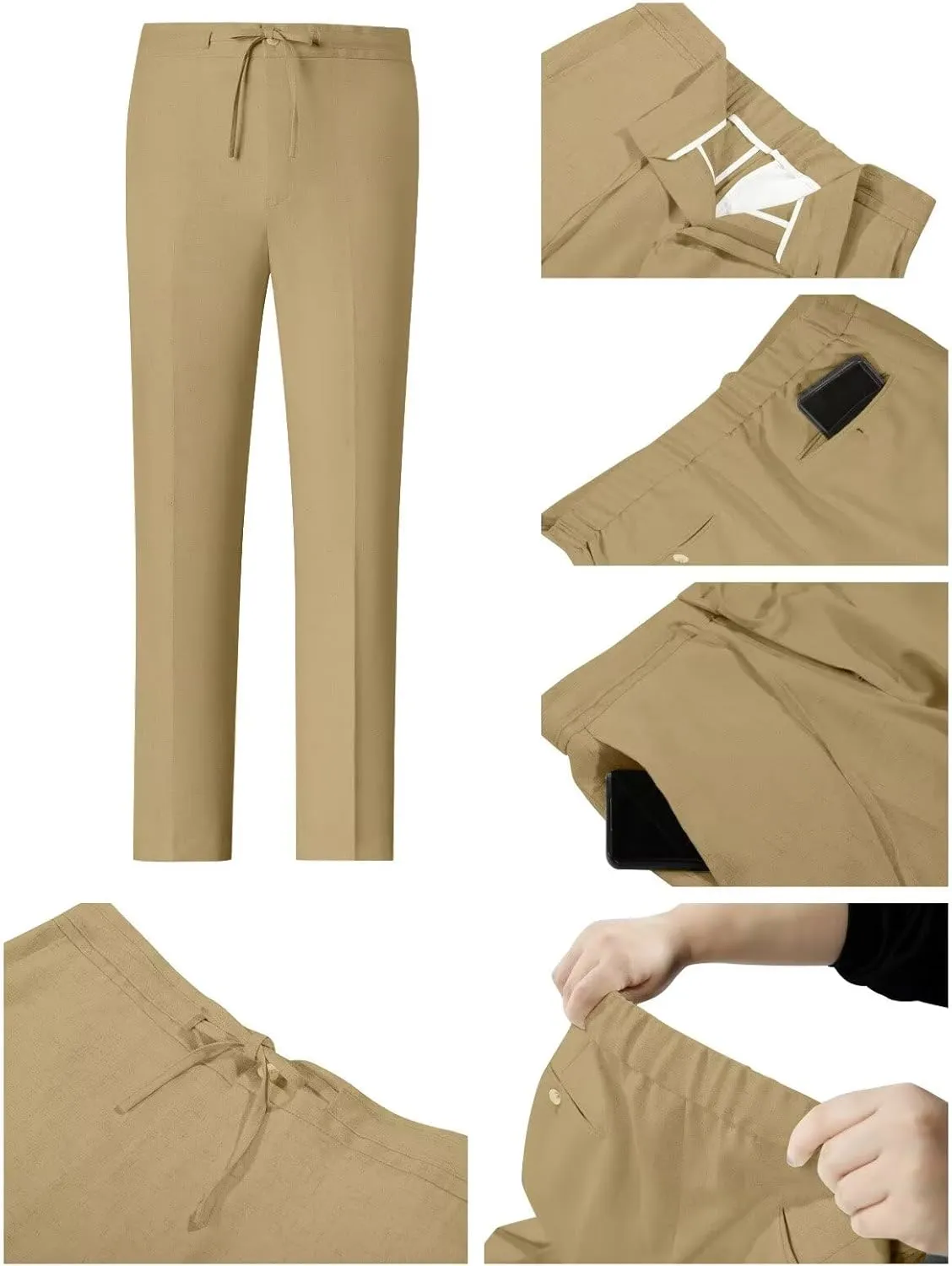 Men Linen Suits 2 Piece Summer Beach Suit Casual Holiday Outfits Lightweight Groomsmen Blazer Pants Set Wedding Prom Tuxedos