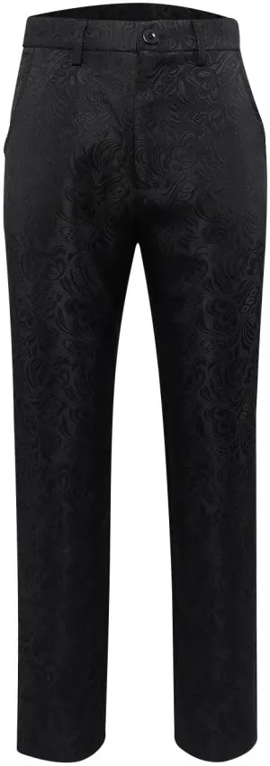 Mens Gothic Pants Cosplay Costume Steampunk Victorian Pant Casual Vintage Jacquard Slim Fit Expandable Waist Trousers