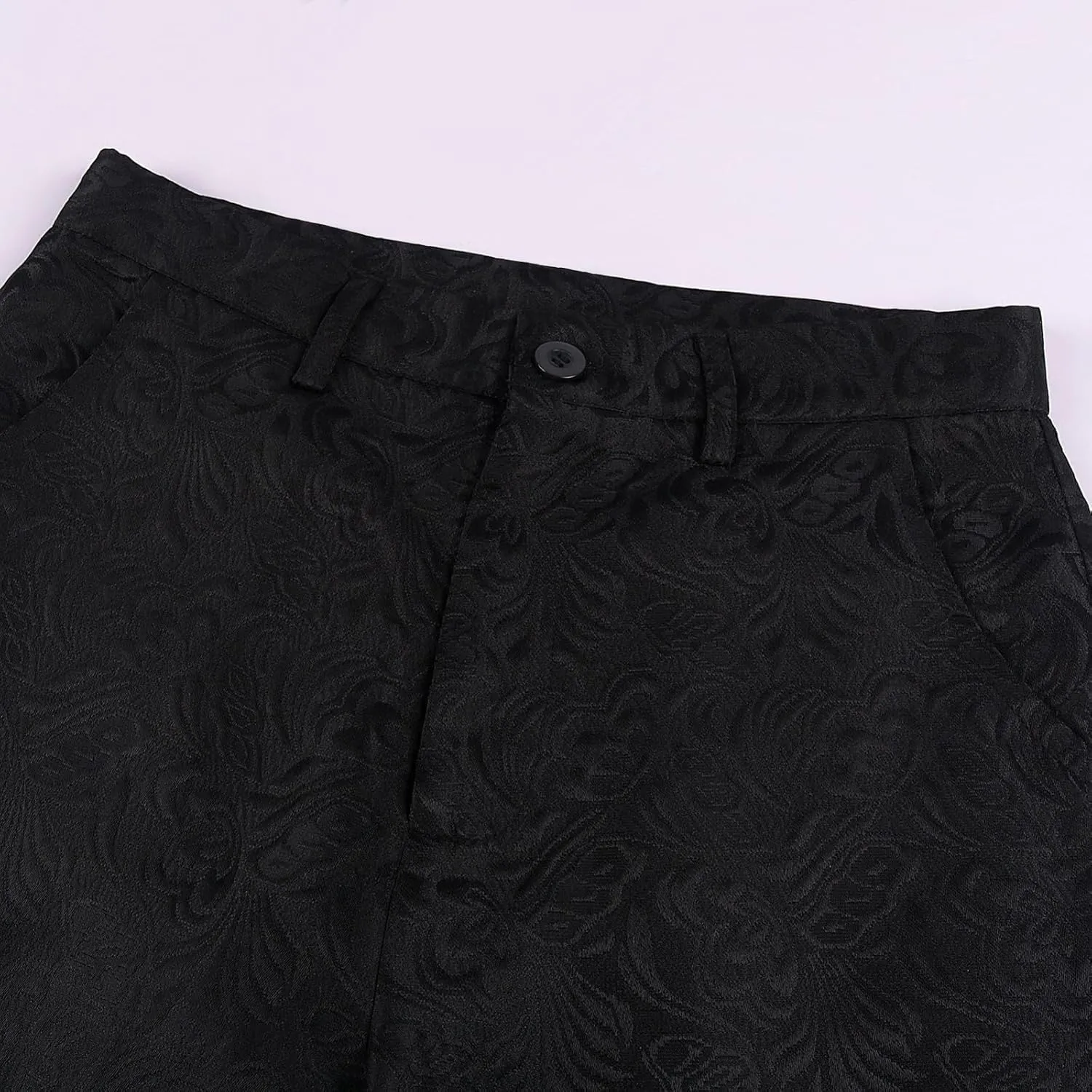 Mens Gothic Pants Cosplay Costume Steampunk Victorian Pant Casual Vintage Jacquard Slim Fit Expandable Waist Trousers