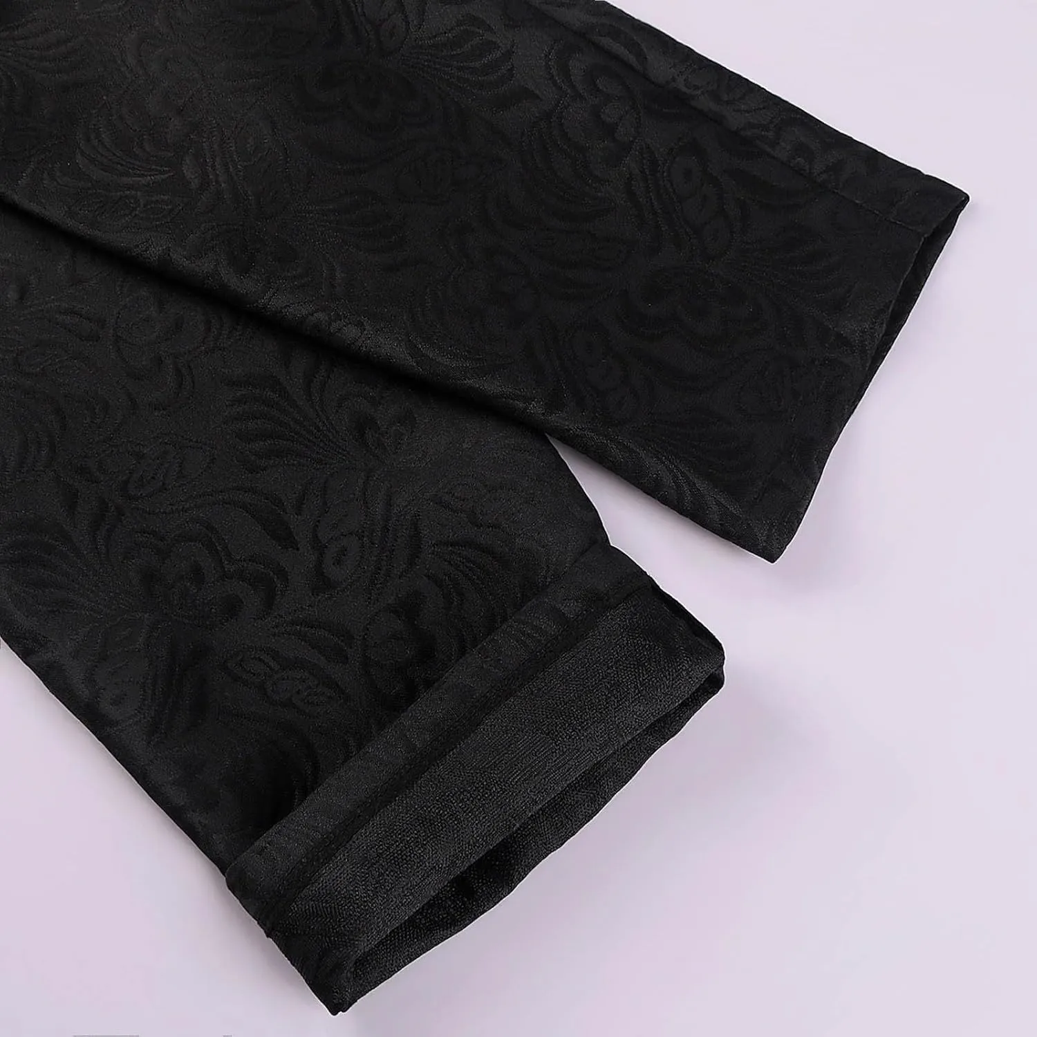 Mens Gothic Pants Cosplay Costume Steampunk Victorian Pant Casual Vintage Jacquard Slim Fit Expandable Waist Trousers