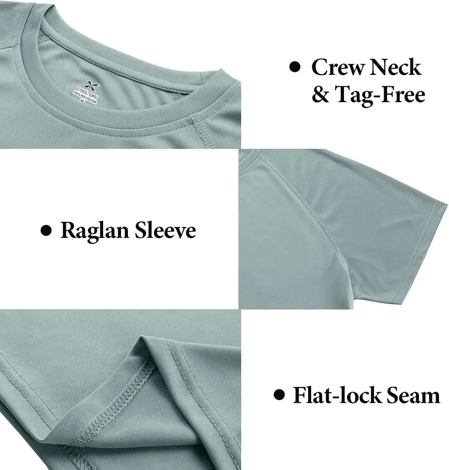 Mens Short Sleeve Outdoor Performance T-Shirt Quick Dry Crew UPF 50  Athletic Running Workout Fishing Top Shirts