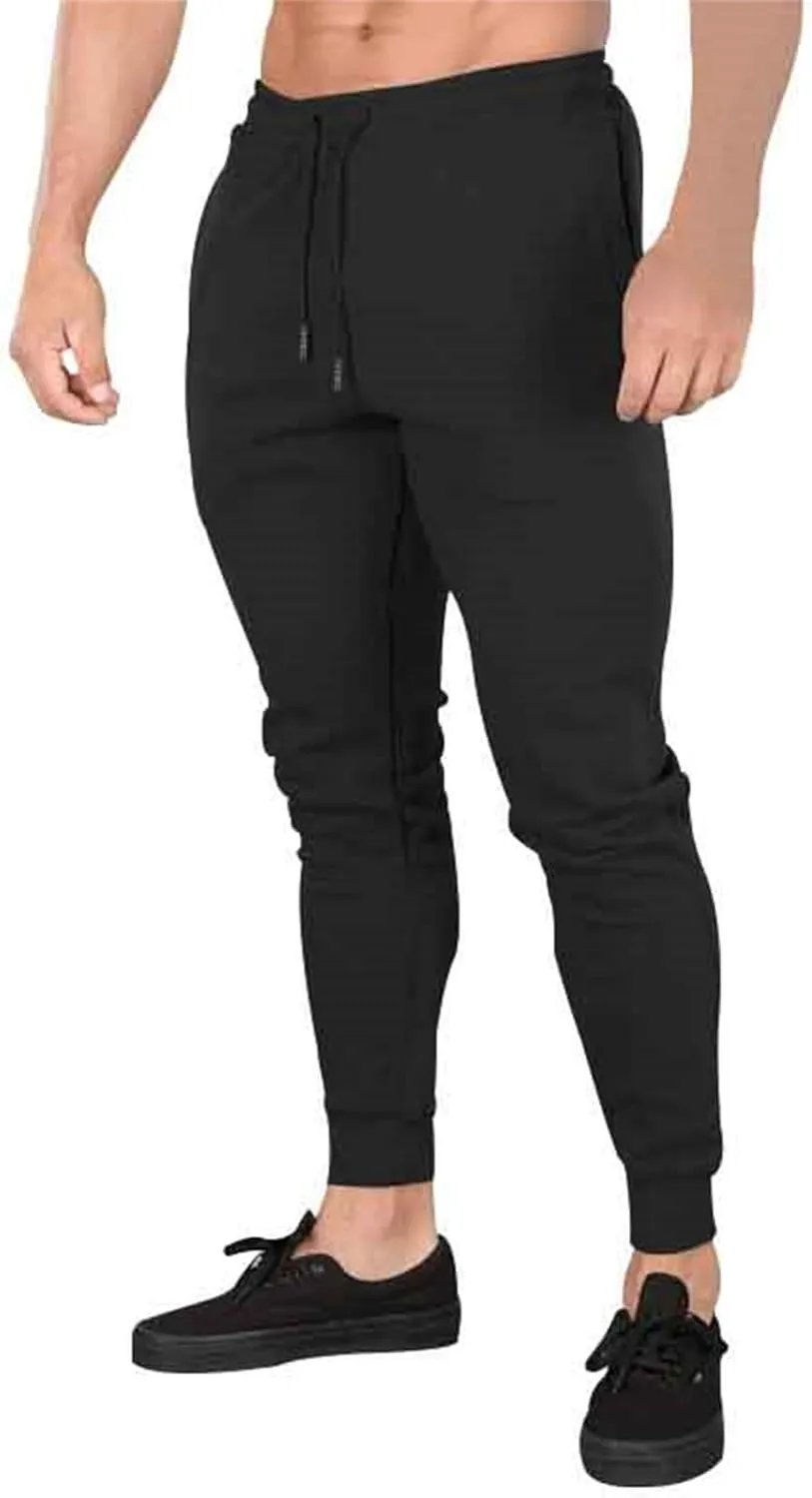 Mens Slim Fit Tapered Track Pants Drawstring Quick Dry Athletic Jogger Sweatpants Outdoor Gym Training Workout Pants