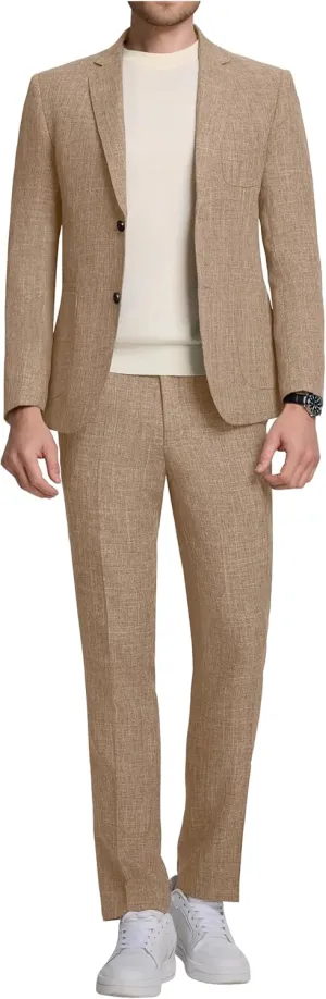 Men's Suit Slim Fit 2 Piece Suits for Wedding Prom Casual Suit Jacket Pants Lightweight Tuxedo Suits