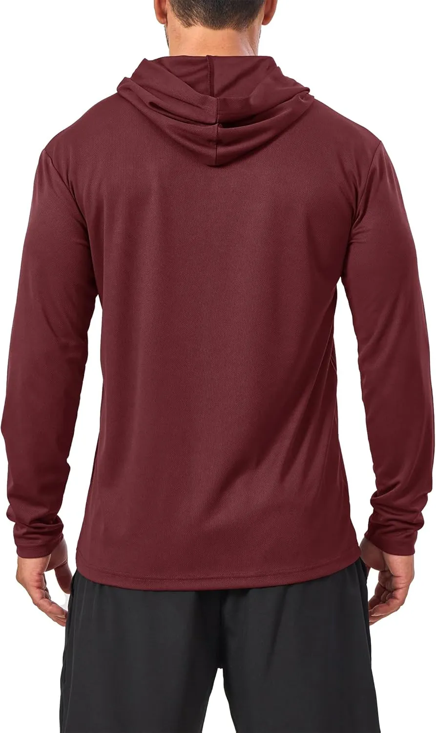 Mens Sun Protection Long Sleeve Hoodie Rash Guard SPF Lightweight Quick Dry UV Shirts Outdoor Fishing Active Wear