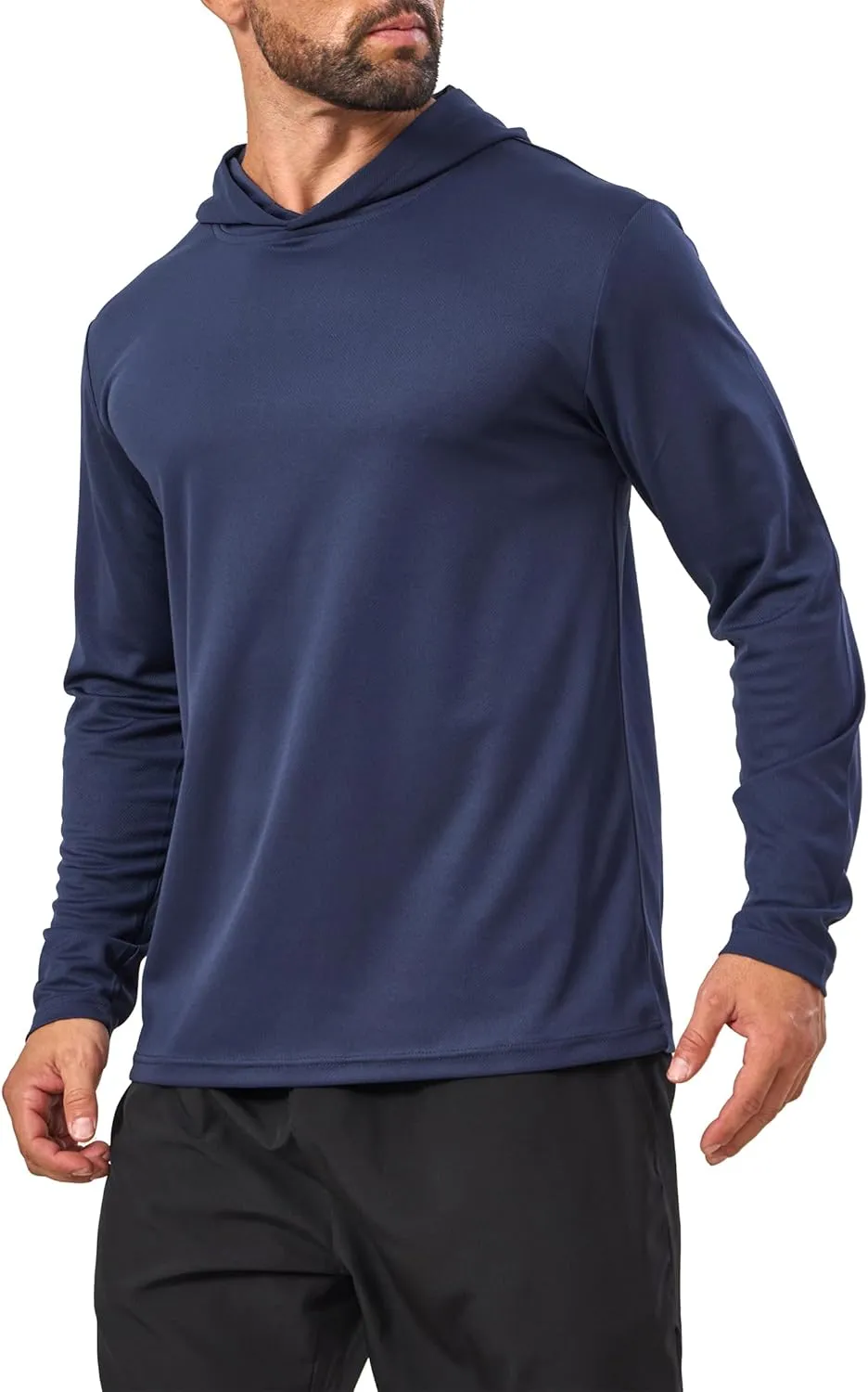 Mens Sun Protection Long Sleeve Hoodie Rash Guard SPF Lightweight Quick Dry UV Shirts Outdoor Fishing Active Wear