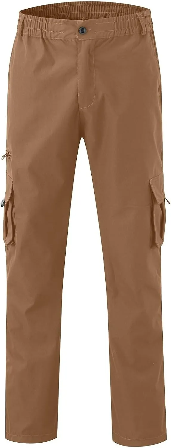 Mens Zip Joggers Pants Mens Fashion Casual Loose Cotton Plus Size Pocket Elastic Waist Pants Trousers Stretch
