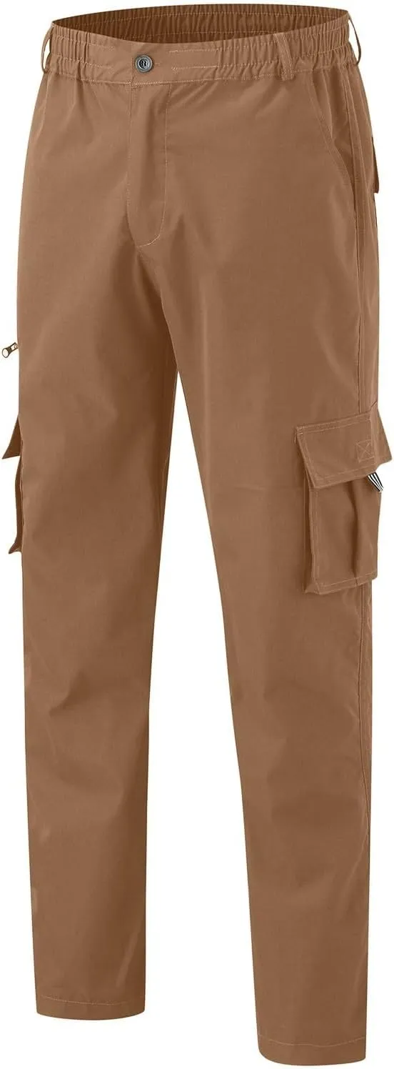 Mens Zip Joggers Pants Mens Fashion Casual Loose Cotton Plus Size Pocket Elastic Waist Pants Trousers Stretch