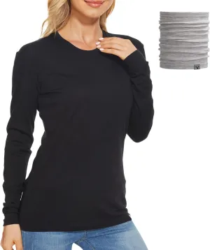 MERINNOVATION Merino Wool Base Layer Women 100% Merino Wool Long Sleeve Thermal Shirts for Women for Skiing Hiking