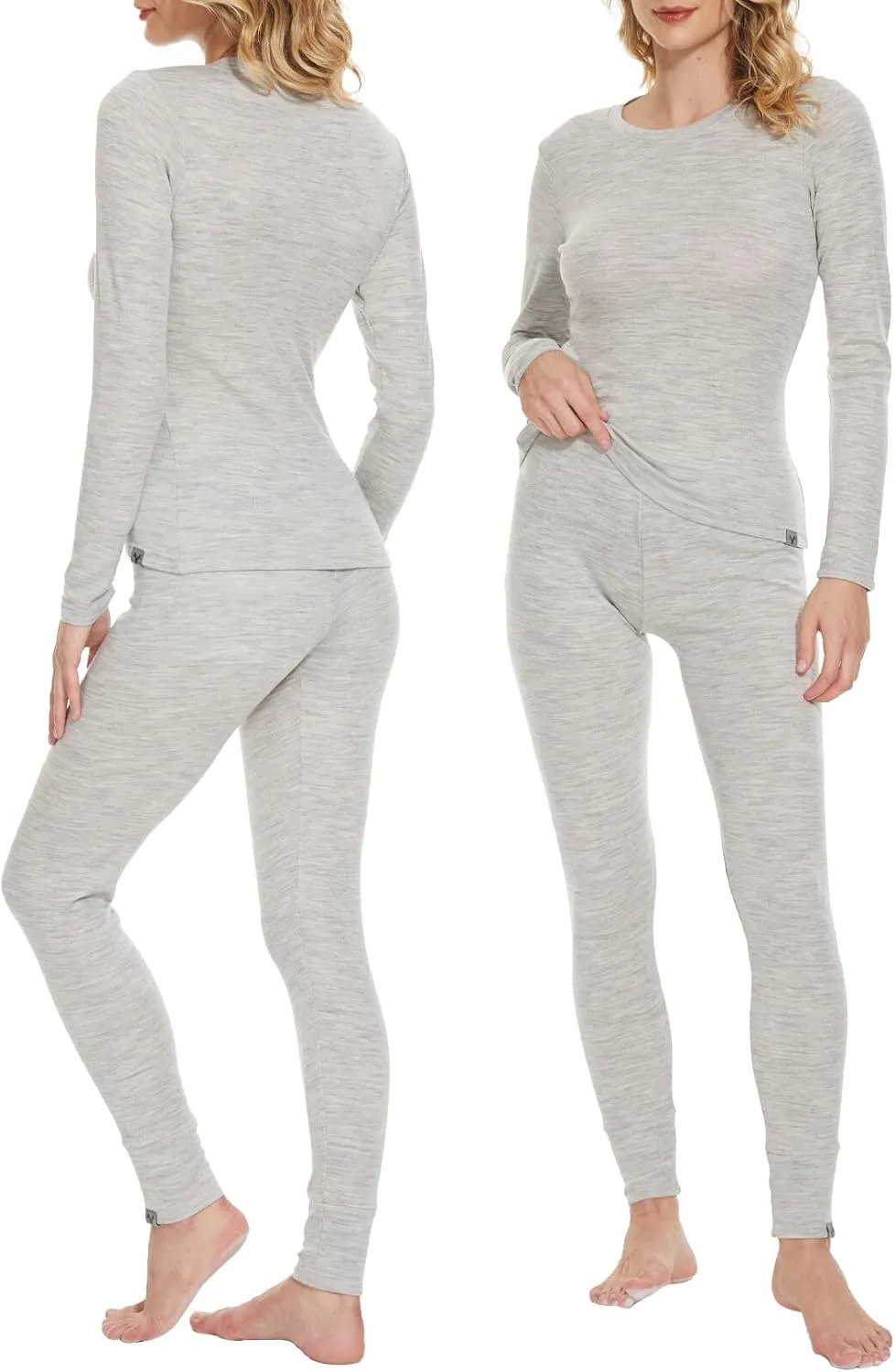 MERINNOVATION Merino Wool Base Layer Women 100% Merino Wool Long Sleeve Thermal Shirts for Women for Skiing Hiking