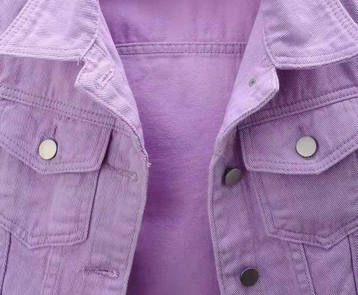 MYtodo Women's Colored Short Denim Jacket Seven-point Sleeve Jean Jacket Shawl Tops
