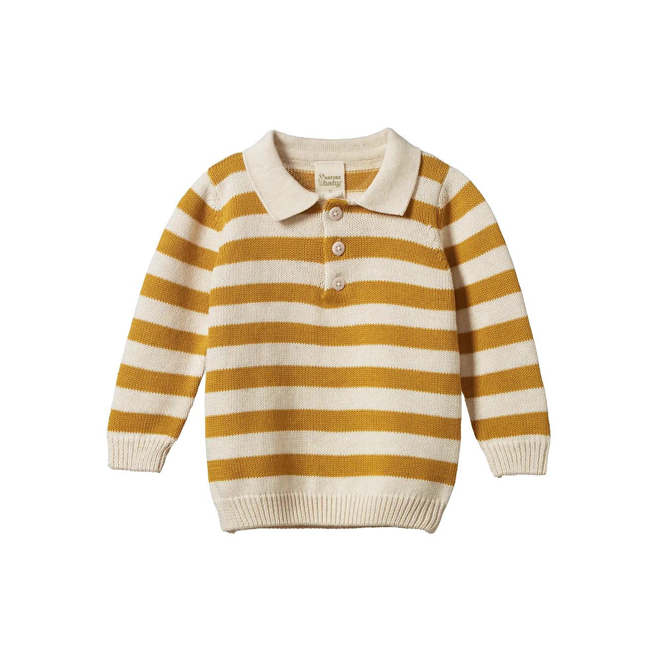 Nature Baby Grandpa Jumper - Yellow Sun Bold Stripe
