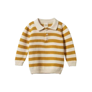 Nature Baby Grandpa Jumper - Yellow Sun Bold Stripe