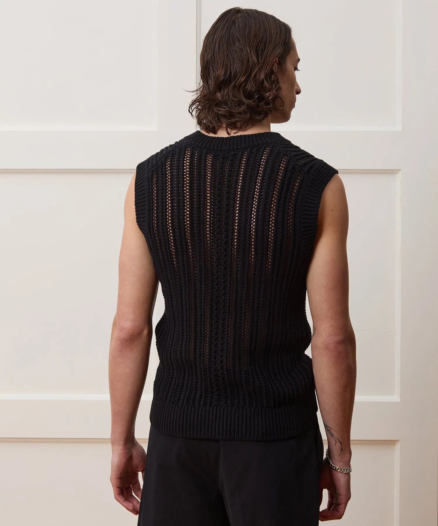 Open Stitch Sweater Vest