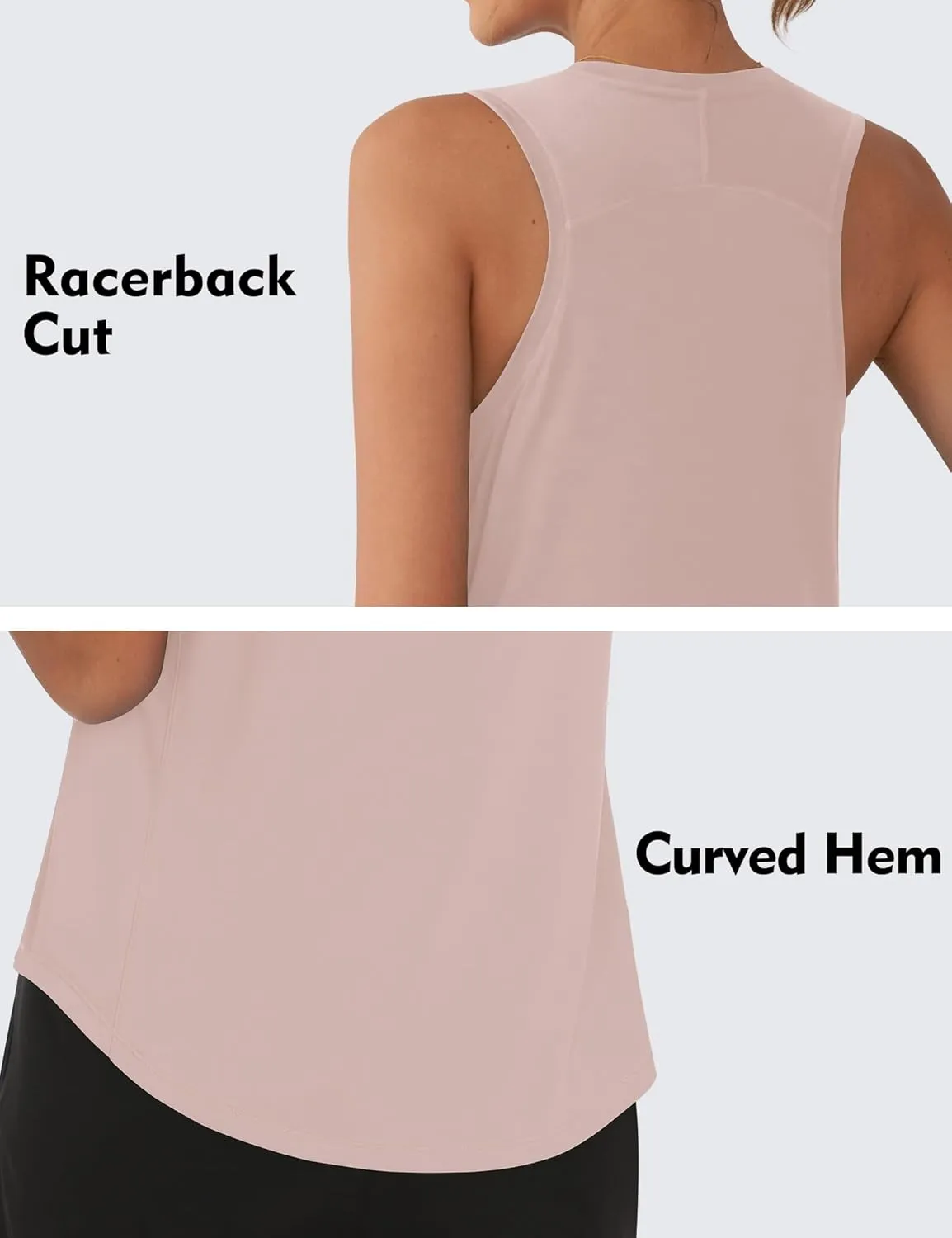 OYANUS Women's Summer Workout Tops Sleeveless Racerback Athletic Tank Top High Neck Loose Fit Running Gym Yoga Shirts