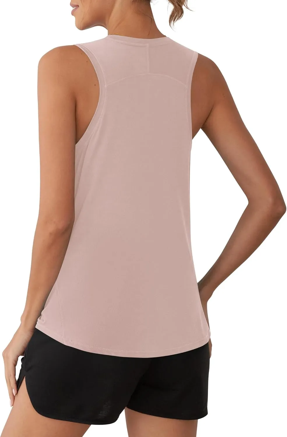 OYANUS Women's Summer Workout Tops Sleeveless Racerback Athletic Tank Top High Neck Loose Fit Running Gym Yoga Shirts