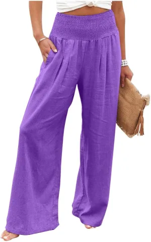 Pants for Women, Straight Leg Oversized High Waisted Pants Wide Casual Palazzo