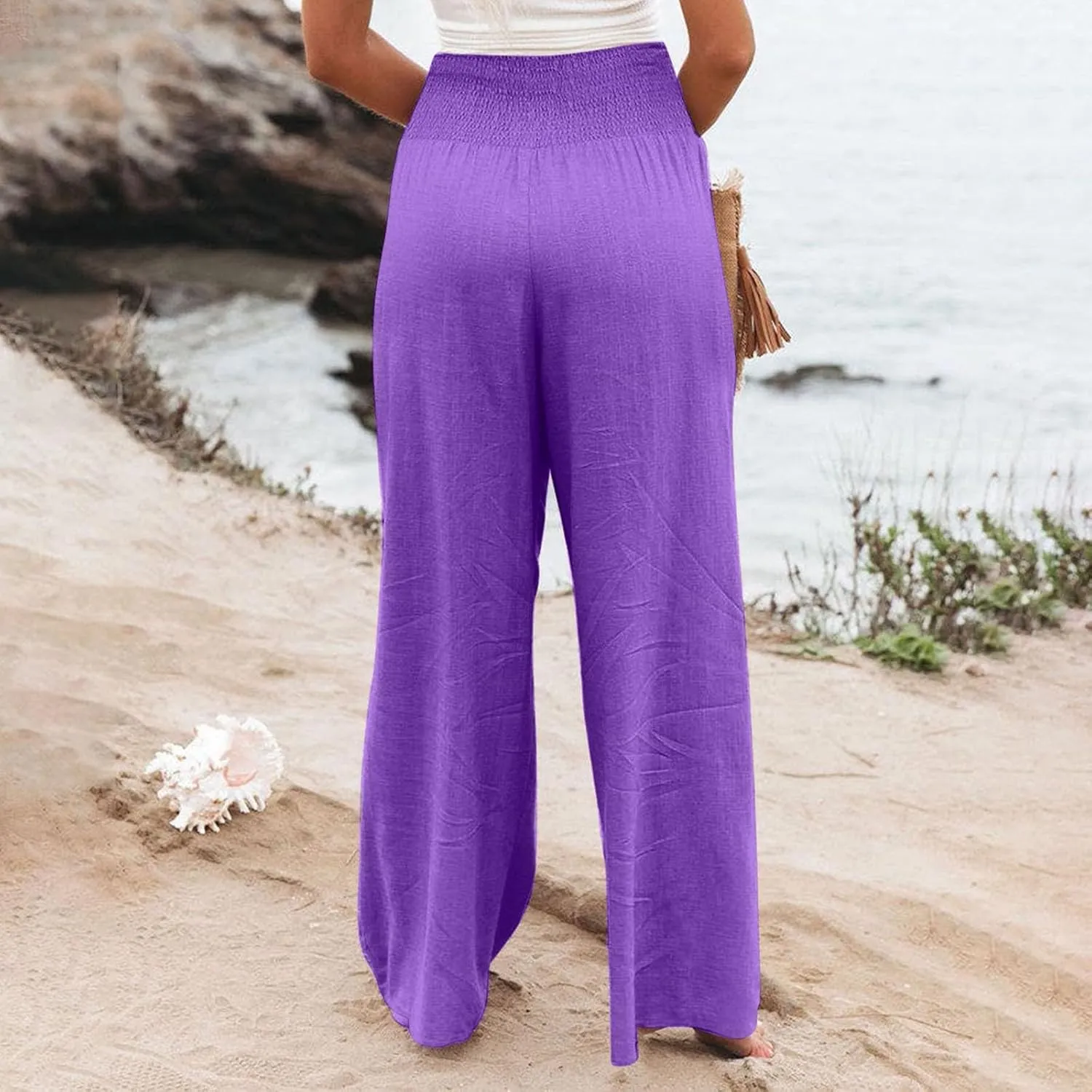 Pants for Women, Straight Leg Oversized High Waisted Pants Wide Casual Palazzo