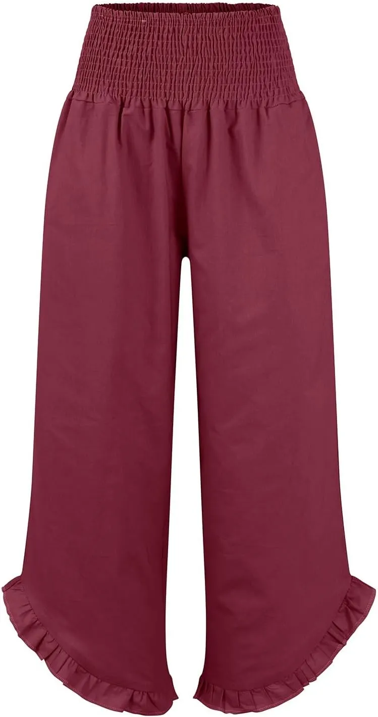 Pants for Women, Straight Leg Pants Wide High Waisted Summer Casual Baggy