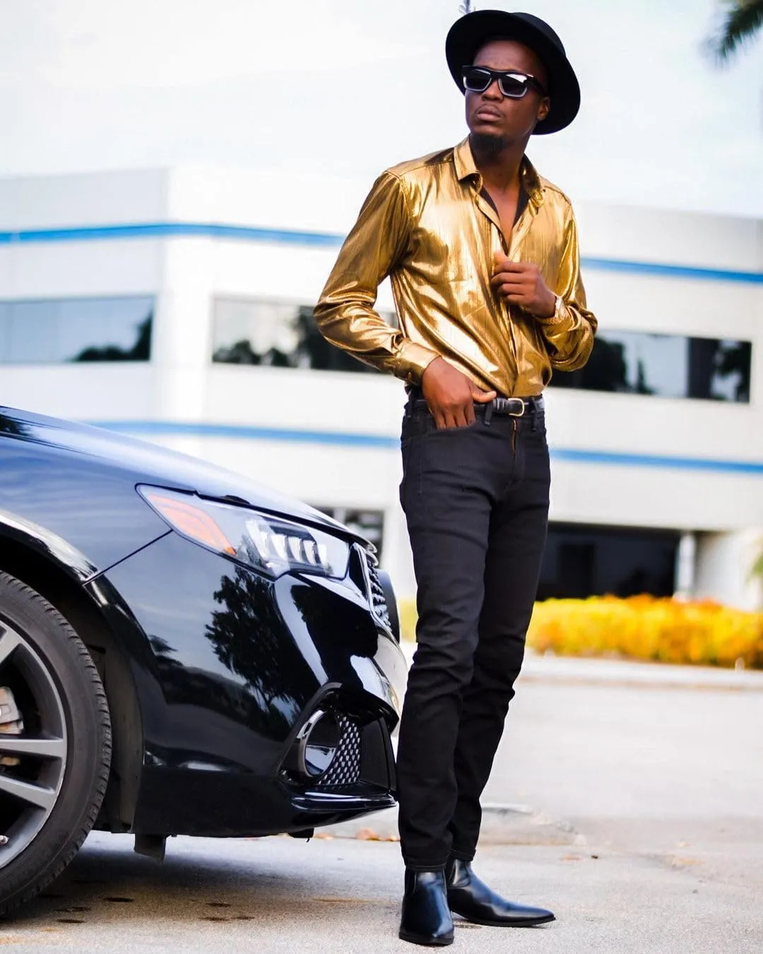 PJ PAUL JONES Men's 70s Disco Shirts Luxury Metallic Sequins Button Down Long Sleeve Party Shirt Nightclub Costume Tops