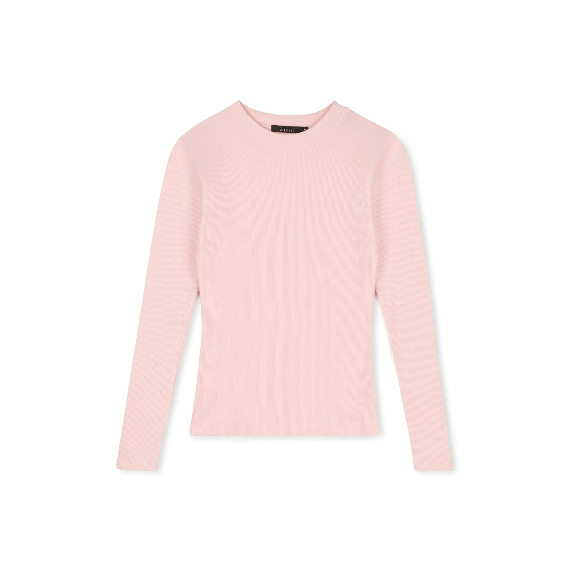 Ribbed Crewneck Tee | Light Pink