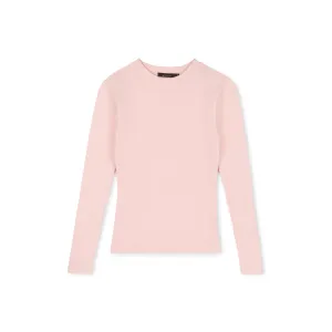 Ribbed Crewneck Tee | Light Pink