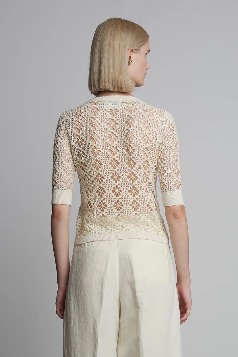 Ruby Crochet Cardi- Ivory