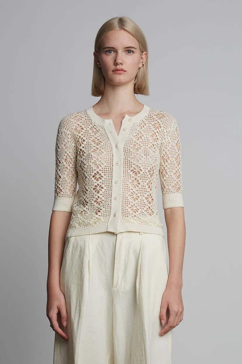 Ruby Crochet Cardi- Ivory