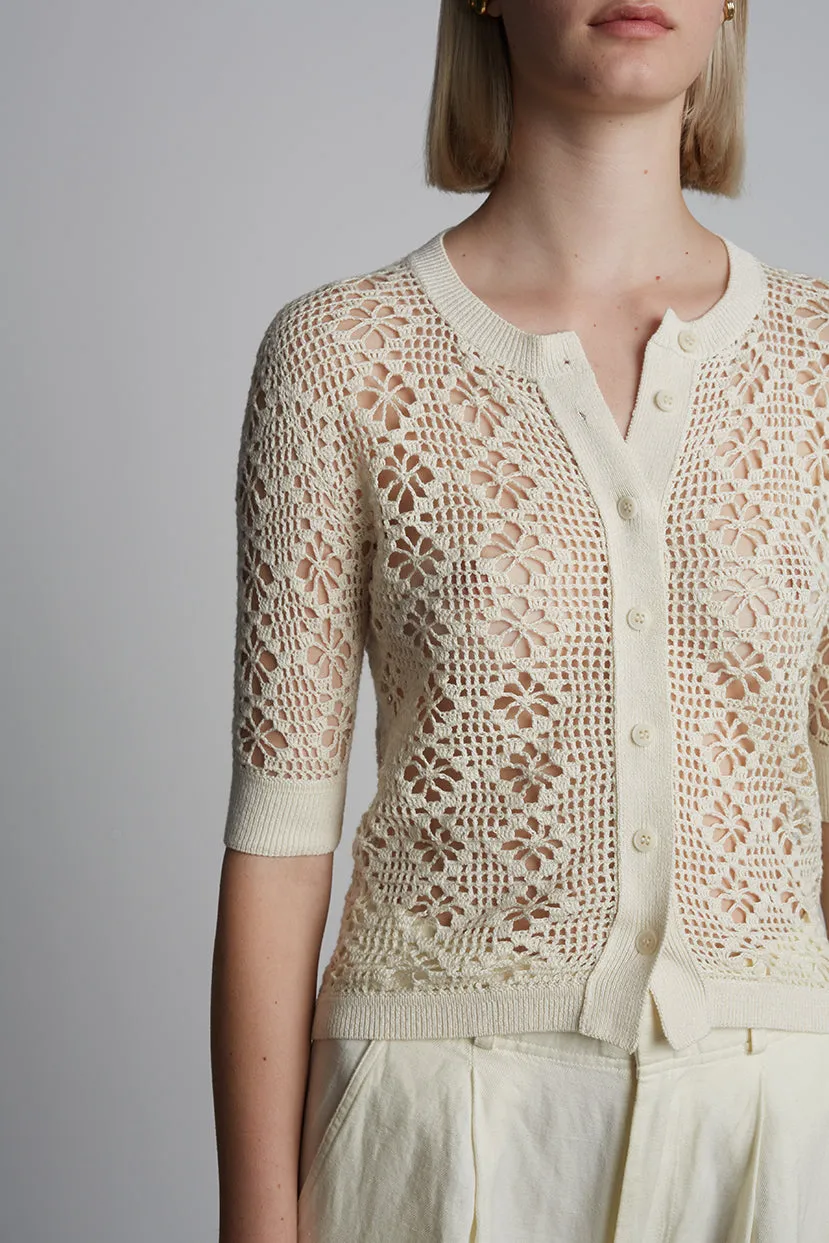 Ruby Crochet Cardi- Ivory