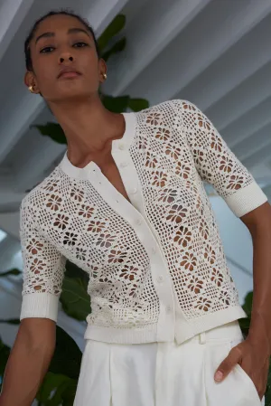 Ruby Crochet Cardi- Ivory