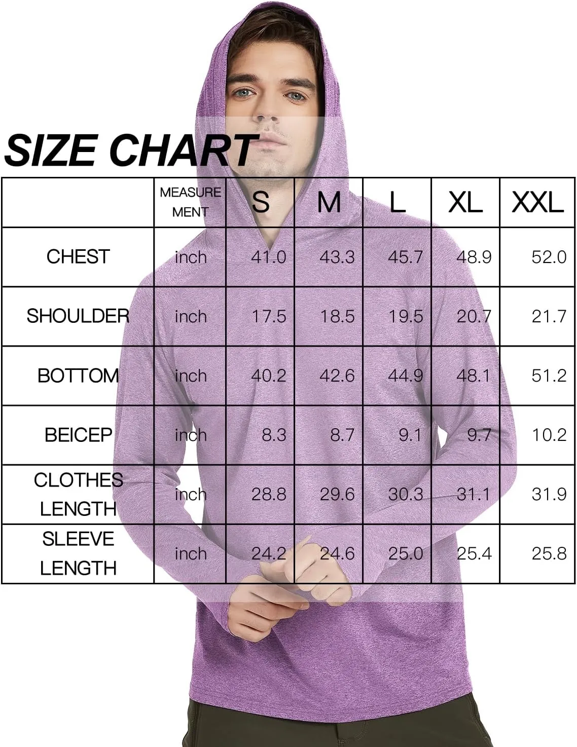 Safort Men's UPF 50  Sun Protection Hoodie Shirt Long Sleeve Rash Guard SPF Fishing Outdoor UV Hiking Lightweight Shirts