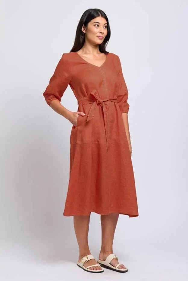 Stitch & Shout Linen Midi Dress | Bombay