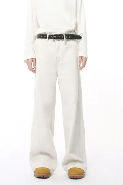 Straight Leg Jeans with Stitch Detail