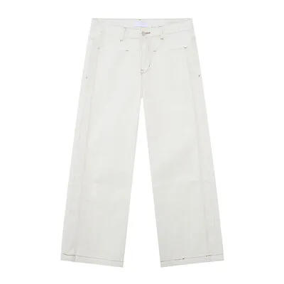 Straight Leg Jeans with Stitch Detail