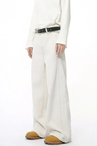 Straight Leg Jeans with Stitch Detail