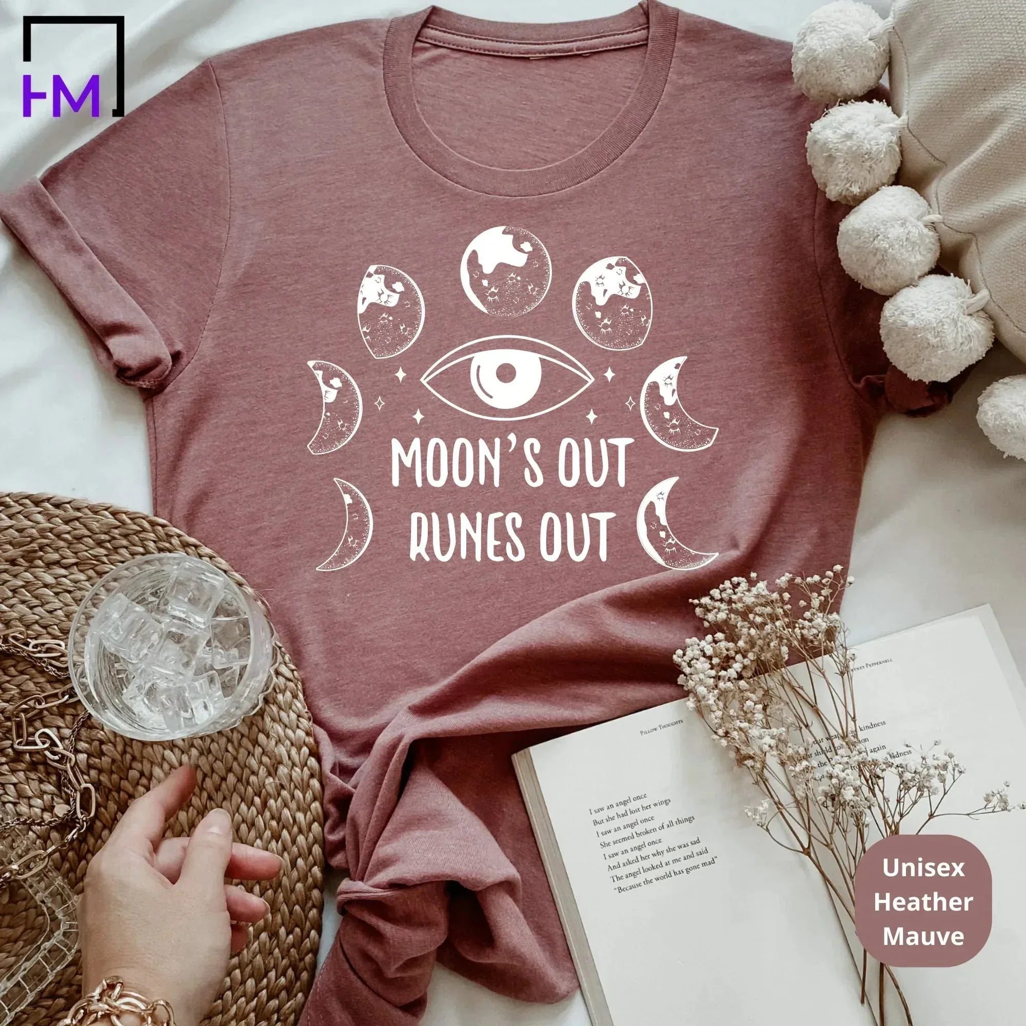 Sun and Moon Shirt, Celestial Boho Gifts for Women, Mystical Bohemian Sweater, Astronomy Lover T-Shirt, Third Eye Top, Tarot Cards Clothing