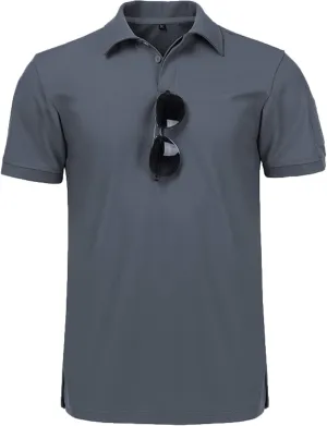 SWISSWELL Men's Tactical Polo Shirt Short Sleeve Army Combat Polo Shirts Military T-Shirt Fast Dry Summer Outdoor