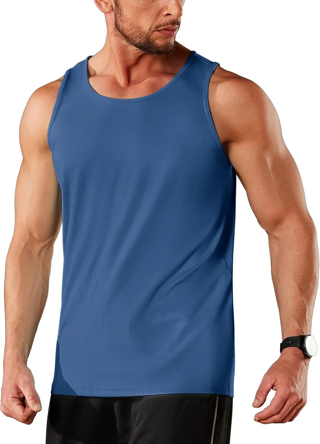 TACVASEN Men's Workout Tank Tops Sleeveless UPF 50  Summer Sun Shirts Quick Dry for Running Swim Gym Beach
