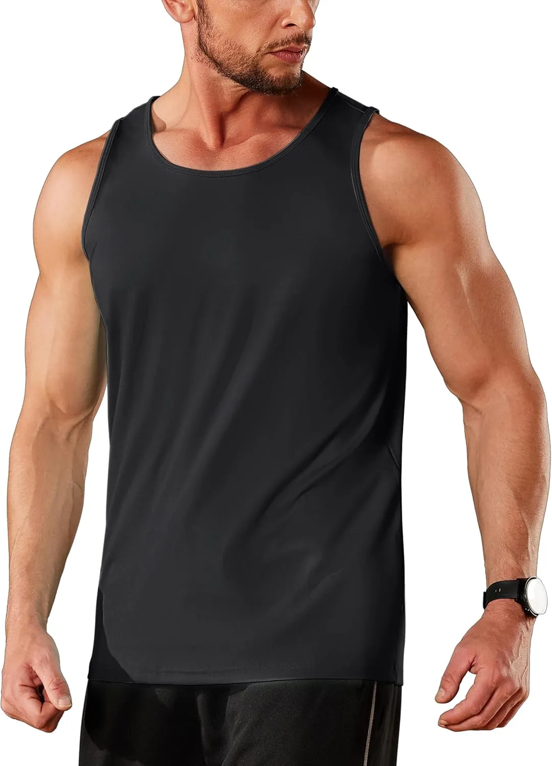 TACVASEN Men's Workout Tank Tops Sleeveless UPF 50  Summer Sun Shirts Quick Dry for Running Swim Gym Beach