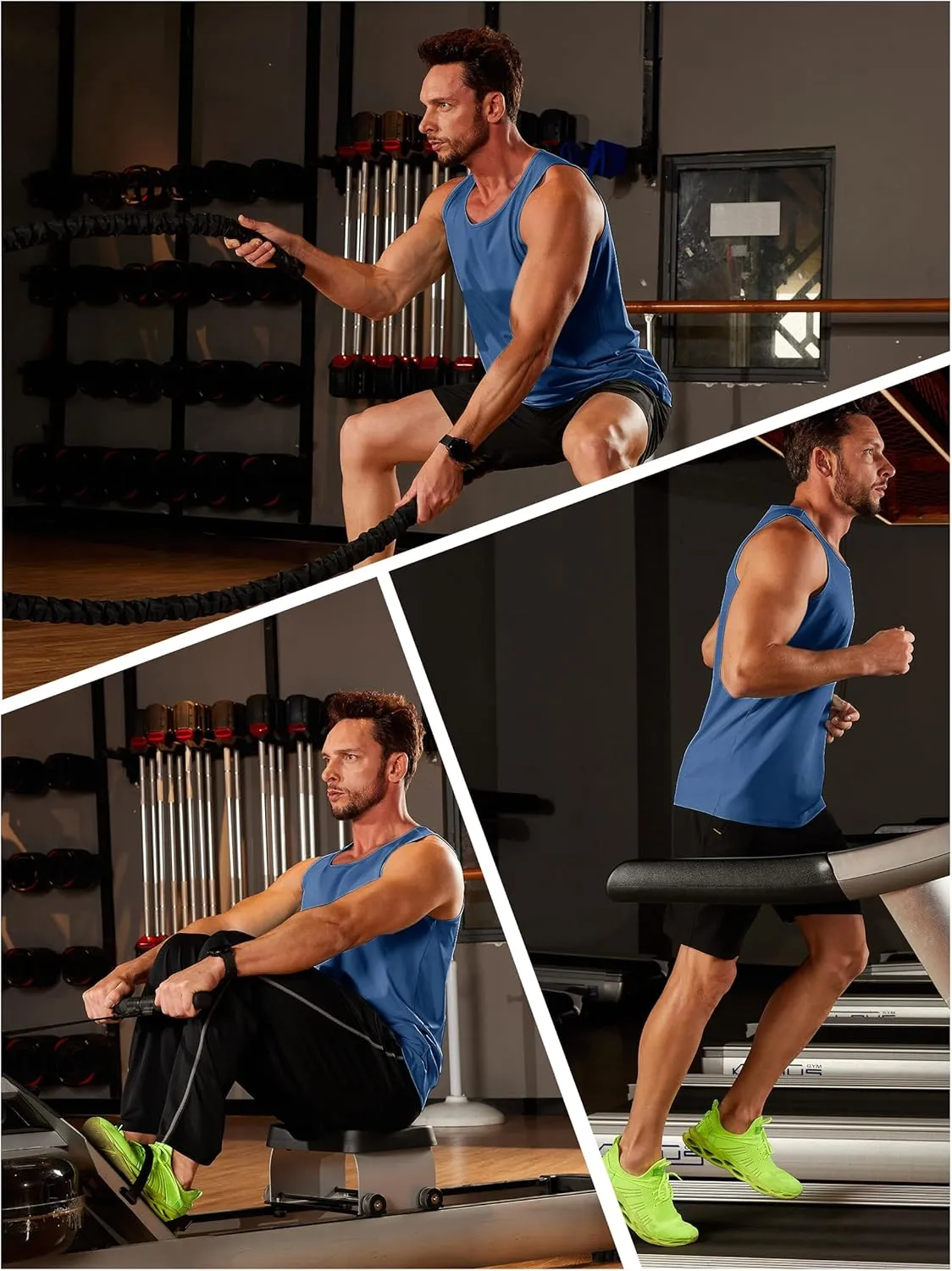 TACVASEN Men's Workout Tank Tops Sleeveless UPF 50  Summer Sun Shirts Quick Dry for Running Swim Gym Beach