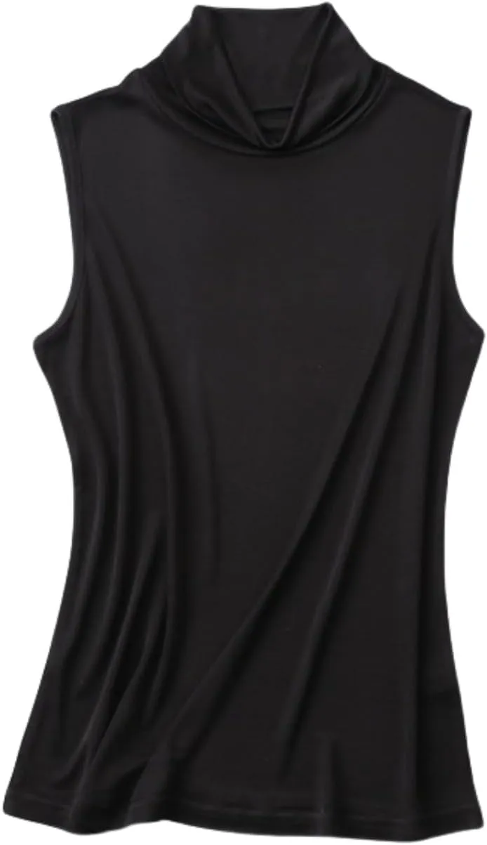 Tank Tops for Women,Mulberry Silk Sleeveless Layering Shirt, Lightweight Stretchy Undershirt,Loose Fit