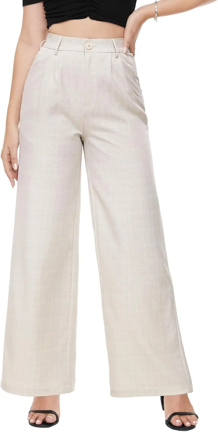 Tapata Women Wide Leg Pants High Waisted Dress Trousers Casual Elastic Pockets Business Work Slacks
